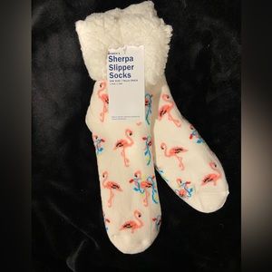 Old Navy Flamingo Sherpa Slipper Socks